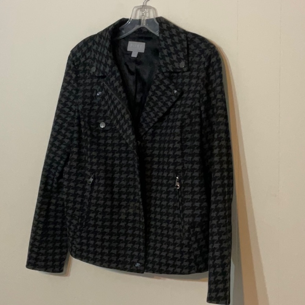 Pure Collection Gray Houndstooth Jacket - image 4